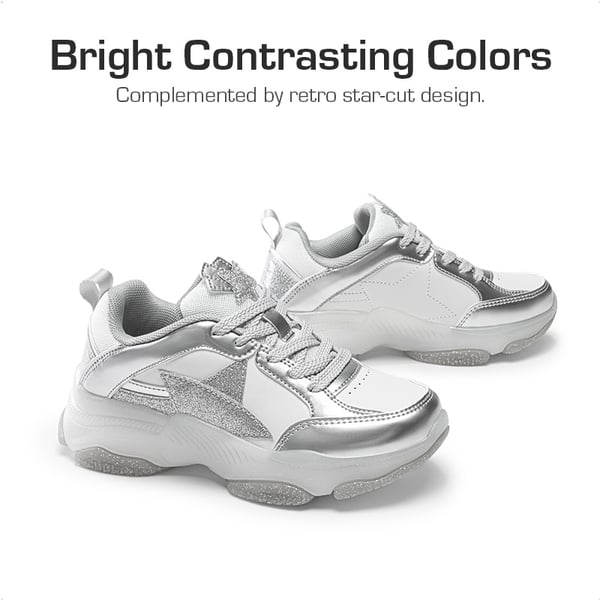 Dream Pairs [Sparkle StarShimmer] Retro-inspired Star Accents Sneakers