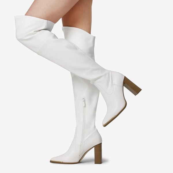 Dream Pairs Square Toe High Heel Over The Knee Boots