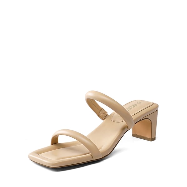 dream pairs Square Toe Rectangular Double Strap Heel Sandals