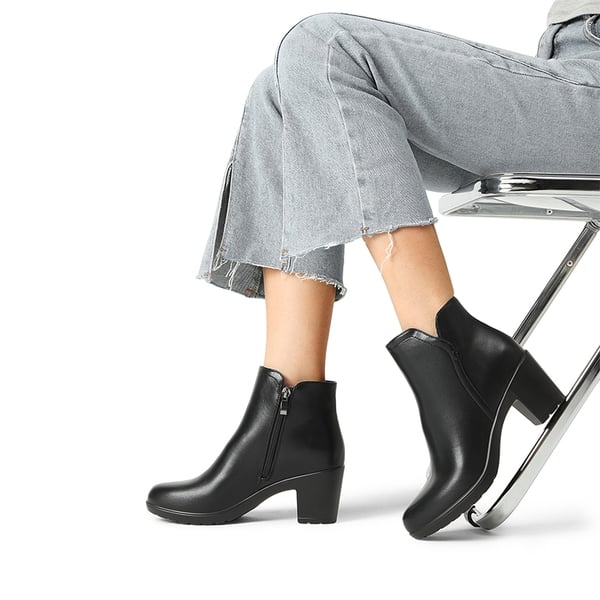 Dream Pairs [Stand All Day Boots] Almond Toe Block Heel Ankle Booties