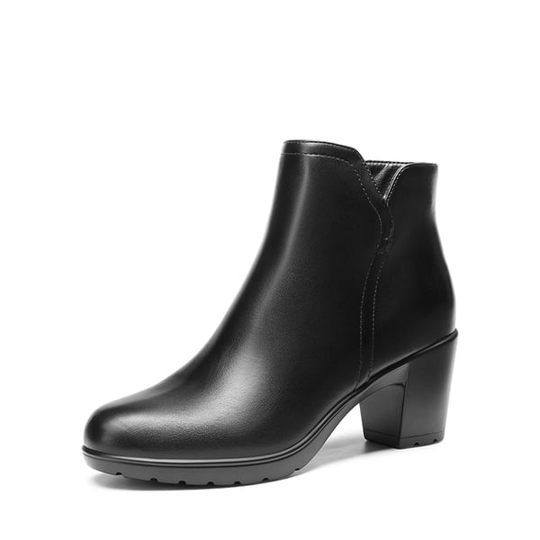 dream pairs [Stand All Day Boots] Almond Toe Block Heel Ankle Booties
