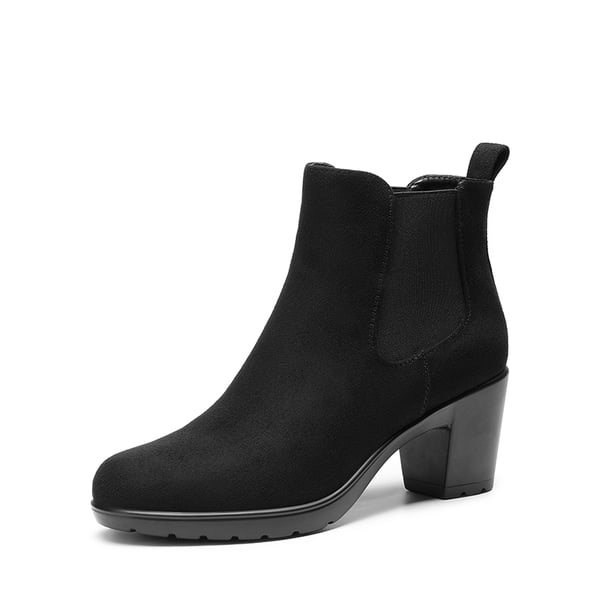 dream pairs [Stand All Day Boots] Almond Toe Chunky Chelsea Boots