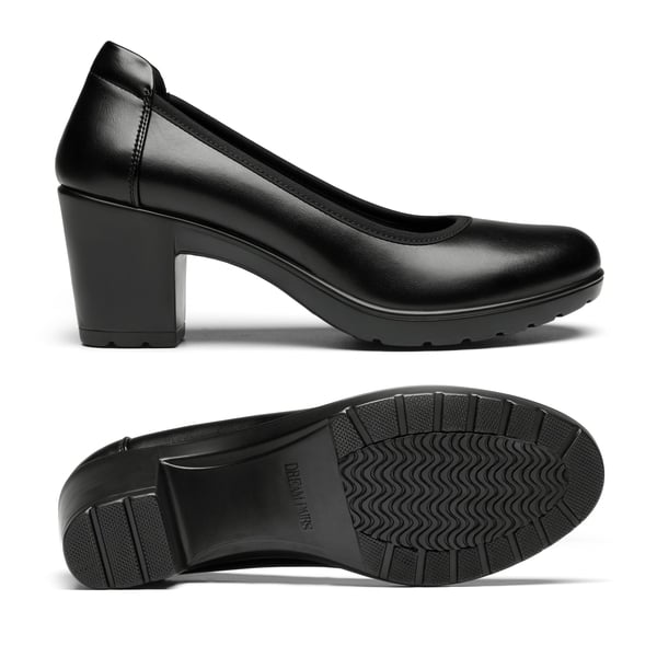 Dream Pairs [Stand All Day Pumps] Edena Chunky Low Block Heel Pumps