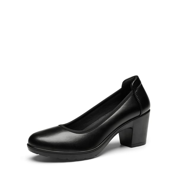 dream pairs [Stand All Day Pumps] Edena Chunky Low Block Heel Pumps