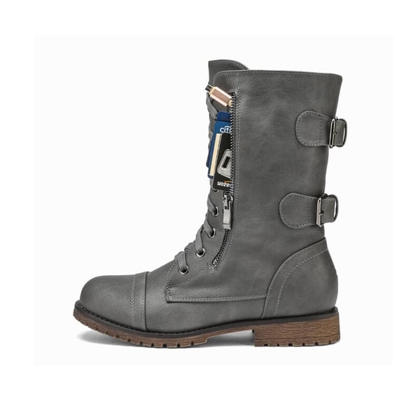 Dream Pairs Utilitarian Ankle Mid Calf Combat Boots