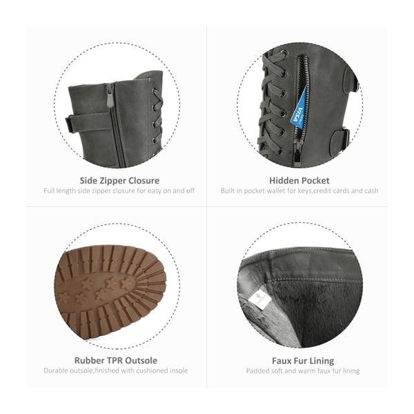 Dream Pairs Utilitarian Ankle Mid Calf Combat Boots