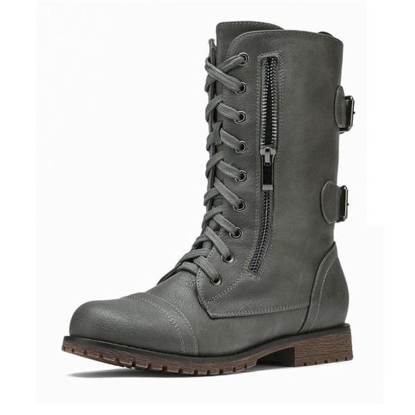 dream pairs Utilitarian Ankle Mid Calf Combat Boots