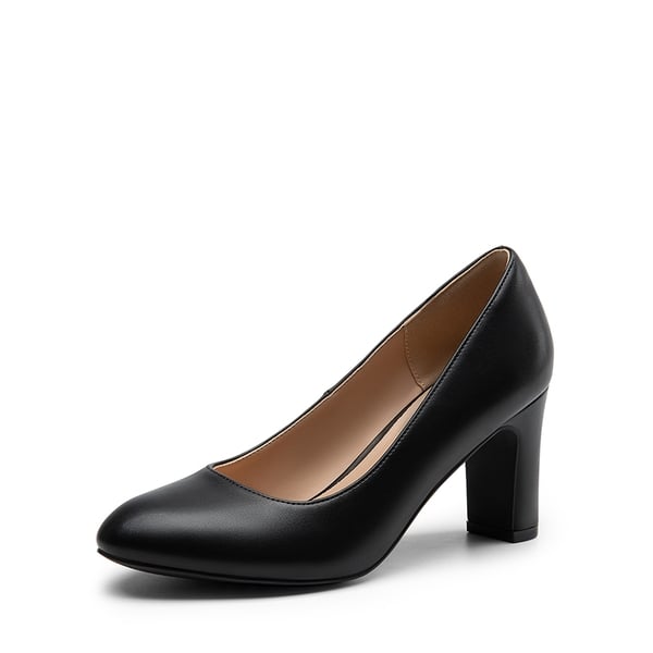 dream pairs Versatile Classic Round Toe Block Heel Pumps