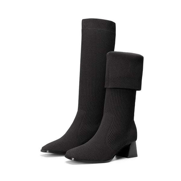 Dream Pairs Water-Resistant Block Heel Knee High Boots