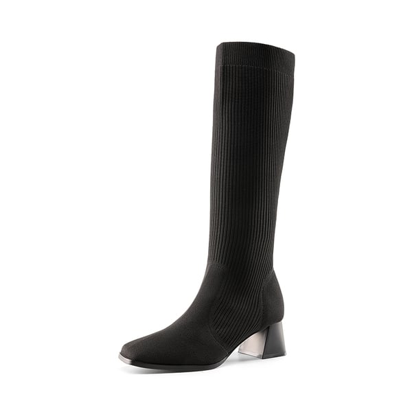 dream pairs Water-Resistant Block Heel Knee High Boots