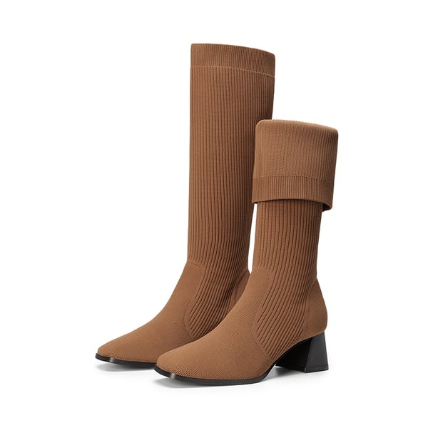 Dream Pairs Water-Resistant Block Heel Knee High Boots