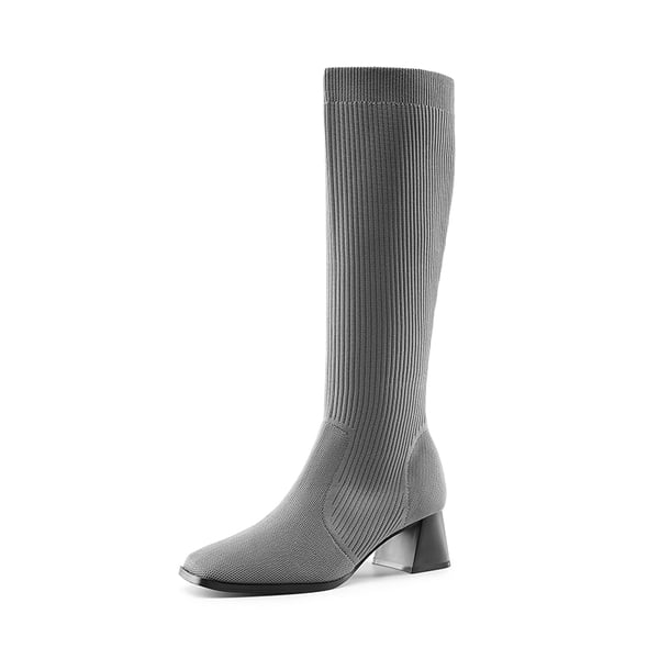 dream pairs Water-Resistant Block Heel Knee High Boots