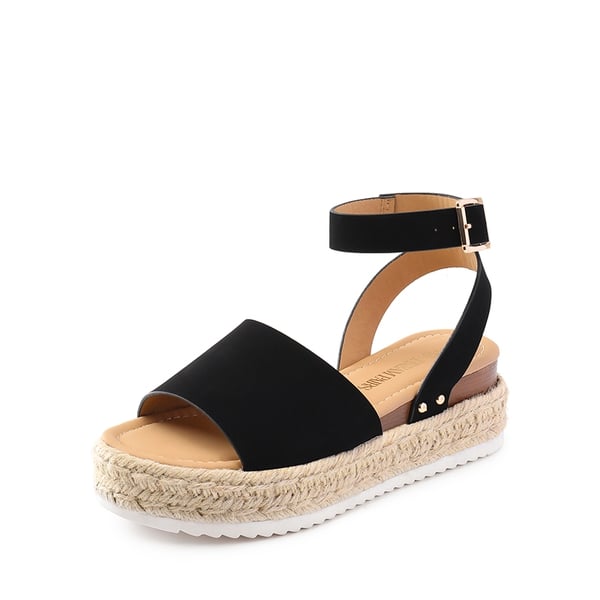dream pairs Wide-Toe Wedge Platform Espadrille Sandals