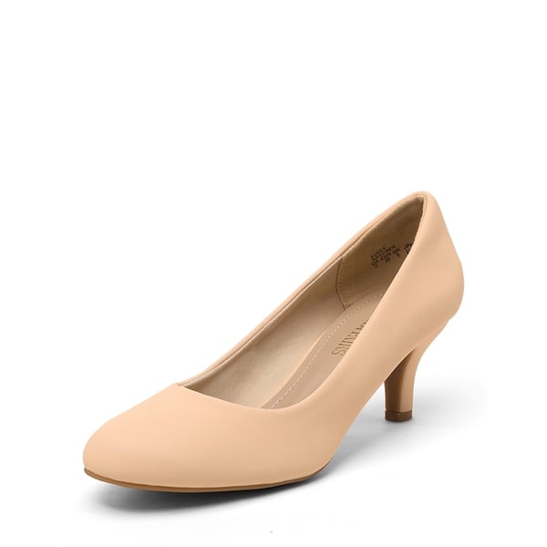 dream pairs Wide Width Comfy Round Toe Low Heel Pumps