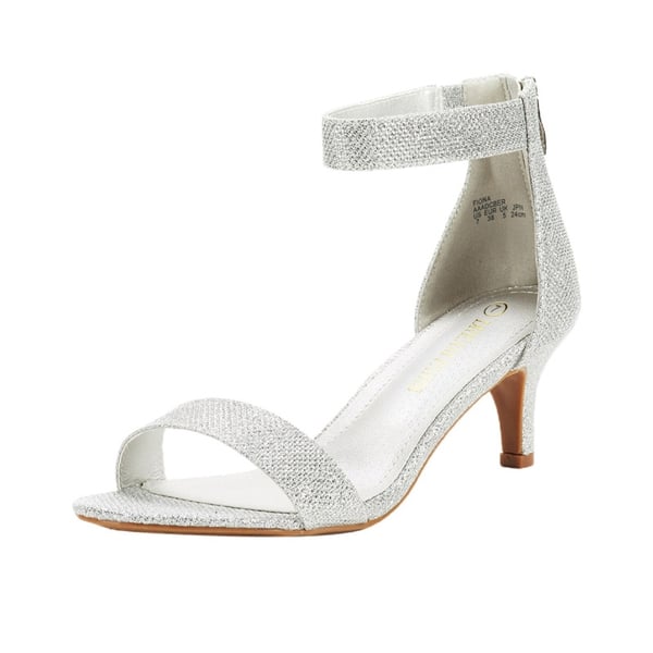 dream pairs Wide Width Open Toe Kitten Heel Sandals