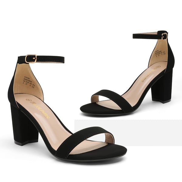 Dream Pairs Wide Width Open Toe Pump Chunky Heel Sandals
