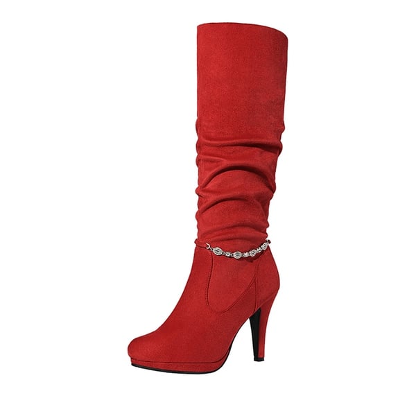 dream pairs Women's Knee-High Platform Heeled Boots