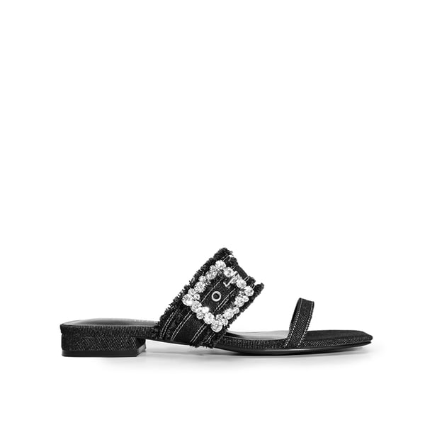 Dream Pairs Women's Rhinestone Buckle Denim Sandals
