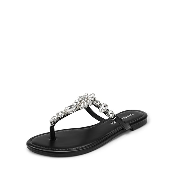 dream pairs Women’s Rhinestone Thong Flip-Flop Sandals