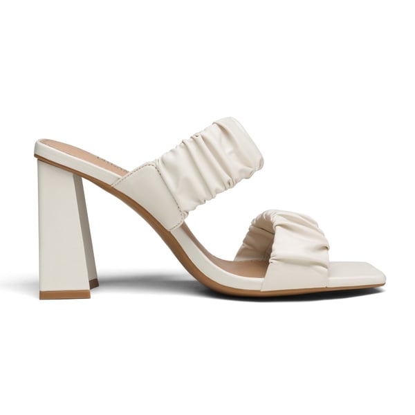 Dream Pairs Women's Square Toe Strap Chunky Heel Mules