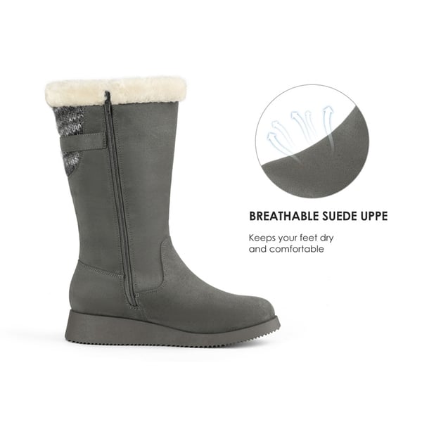 Dream Pairs Women's Winter Fur Lined Mid Calf Snow Boots