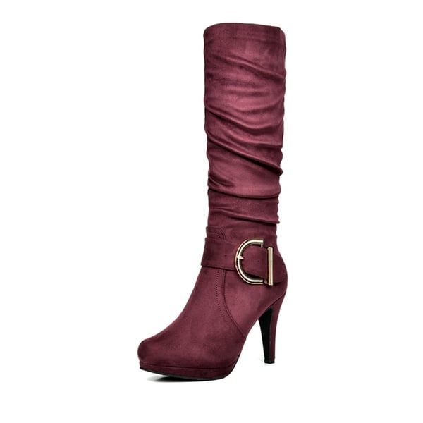 dream pairs Women's Winter High Heel Knee High Boots