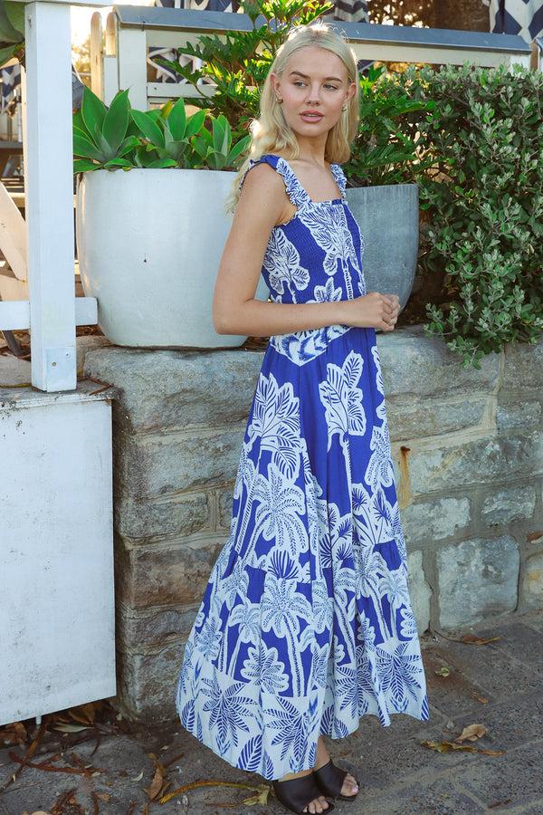 Dreamcatcher Bohemian Aliann Janine-Blue Midi Dress