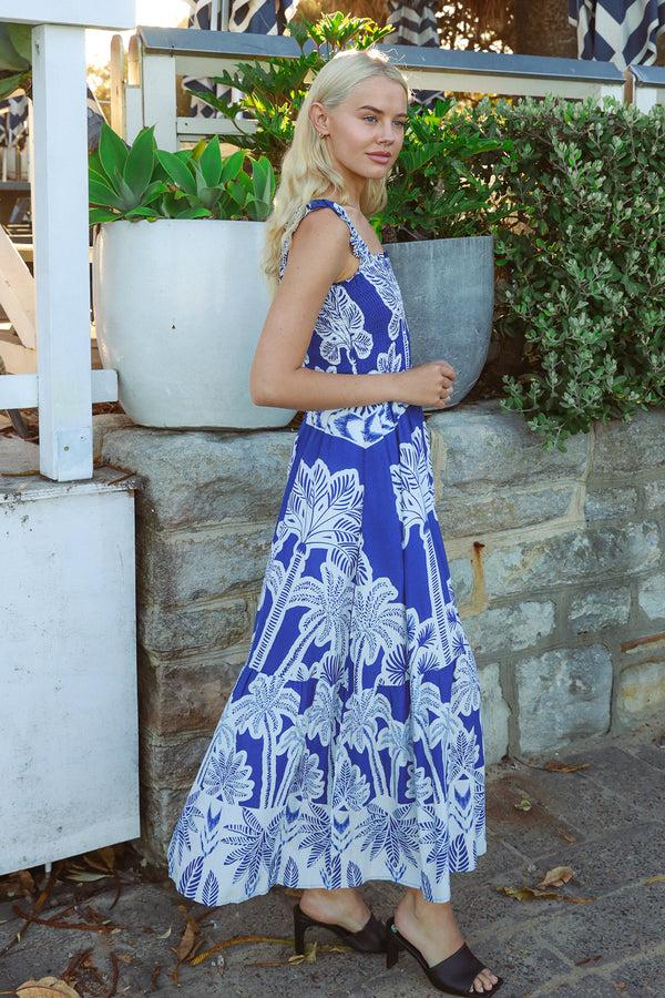 Dreamcatcher Bohemian Aliann Janine-Blue Midi Dress