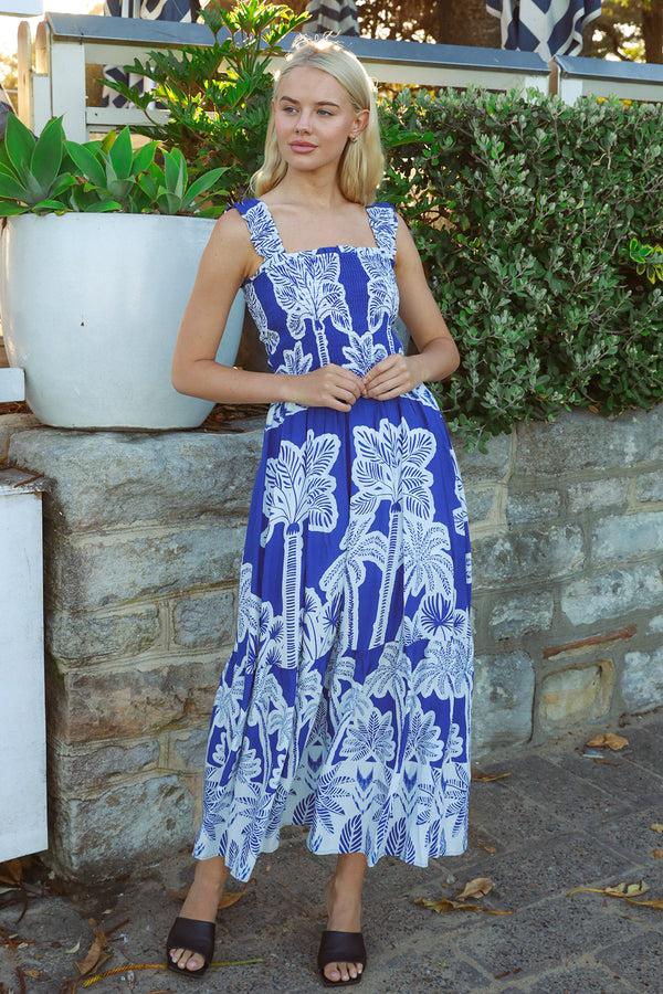 dreamcatcher bohemian Aliann Janine-Blue Midi Dress
