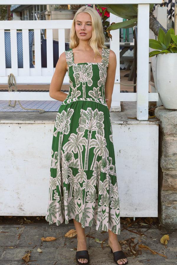 Dreamcatcher Bohemian Alianna Gianna-Green Midi Dress
