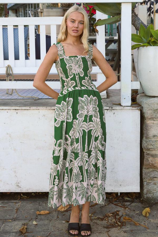 dreamcatcher bohemian Alianna Gianna-Green Midi Dress