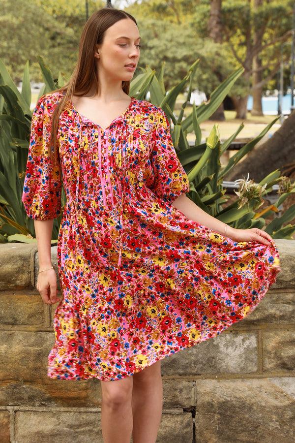 Dreamcatcher Bohemian Althea 1/2 Sleeves Mini Dress