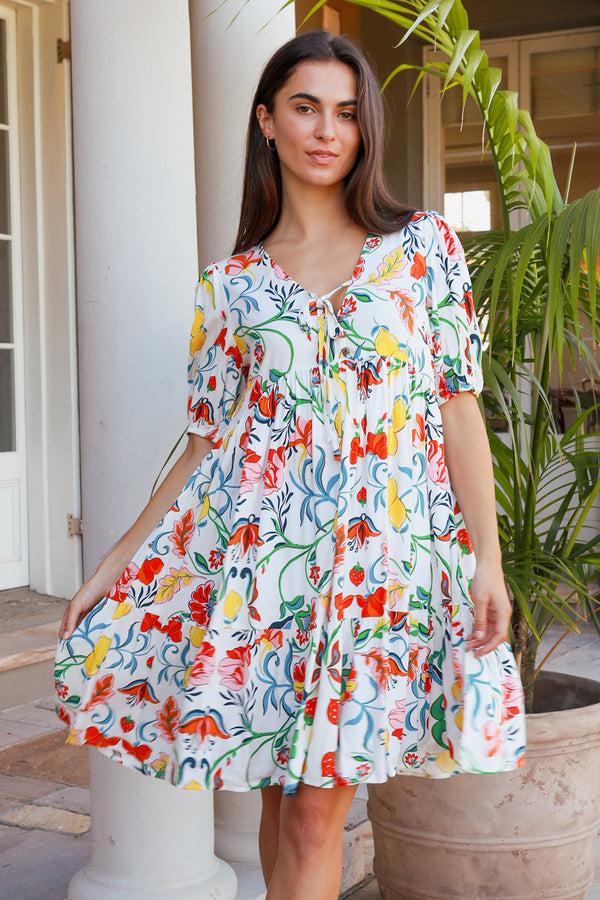 Dreamcatcher Bohemian Chiara 1/2 Sleeves Mini Dress