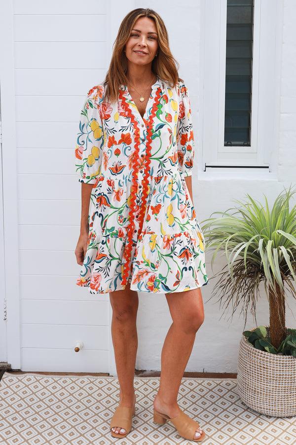 Dreamcatcher Bohemian Chiara 3/4 Sleeves Mini Dress