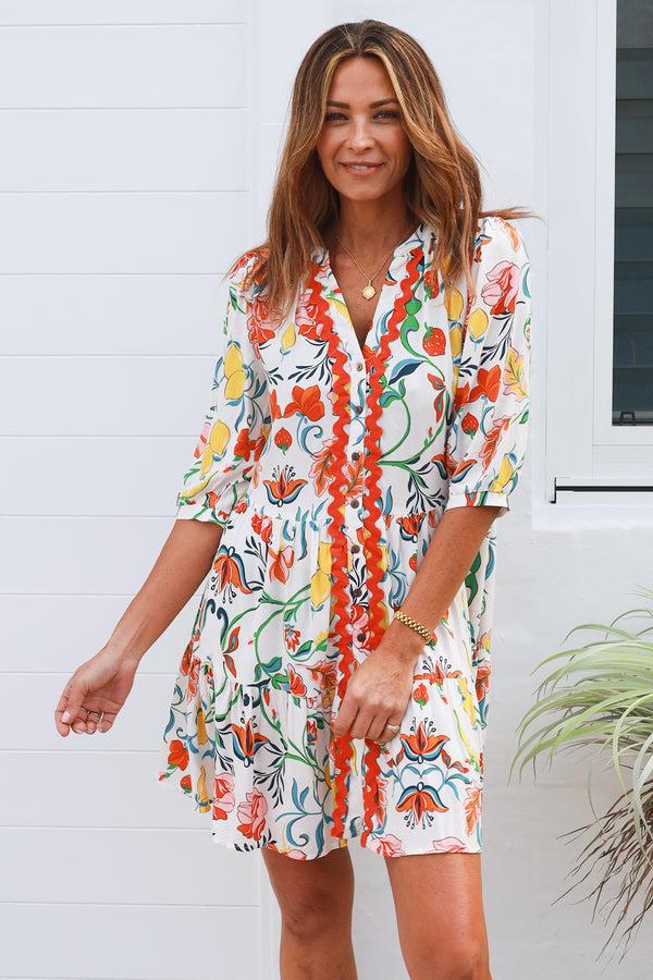 Dreamcatcher Bohemian Chiara 3/4 Sleeves Mini Dress