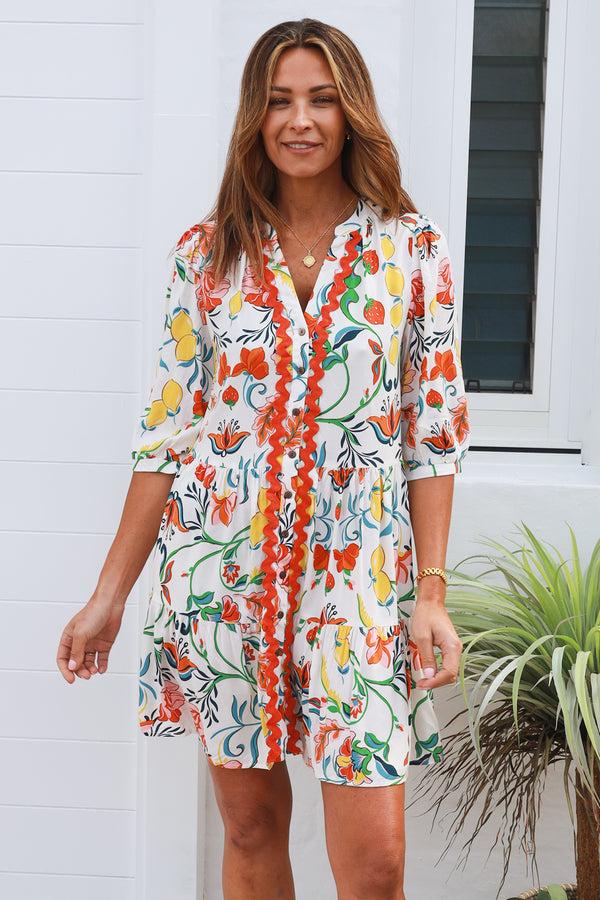 dreamcatcher bohemian Chiara 3/4 Sleeves Mini Dress