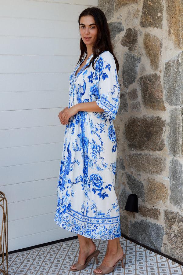 Dreamcatcher Bohemian Crystal 3/4 Sleeves Midi Dress