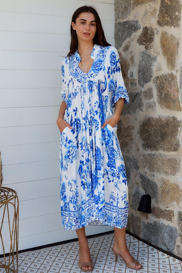 Dreamcatcher Bohemian Crystal 3/4 Sleeves Midi Dress