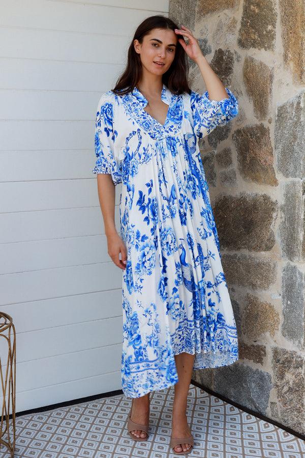 dreamcatcher bohemian Crystal 3/4 Sleeves Midi Dress