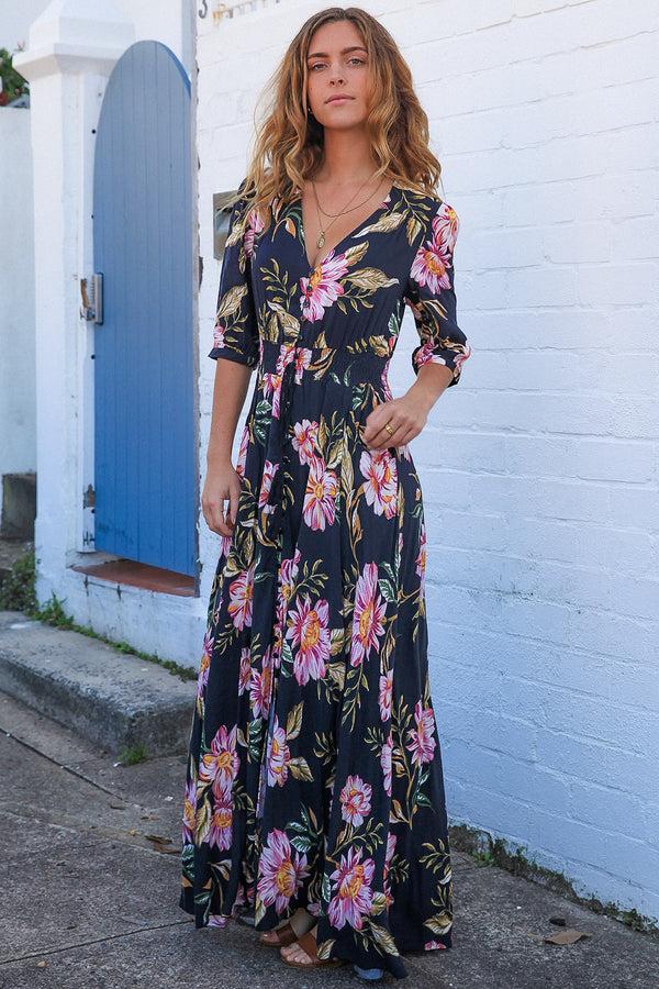 Dreamcatcher Bohemian Dallas 1/2 Sleeves Maxi Dress