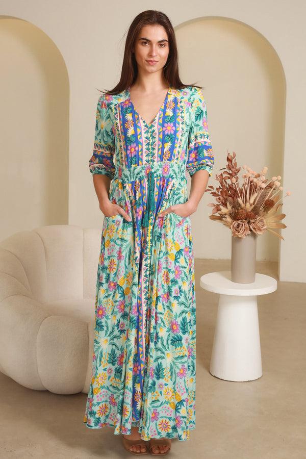 Dreamcatcher Bohemian Davina 1/2 Sleeves Maxi Dress