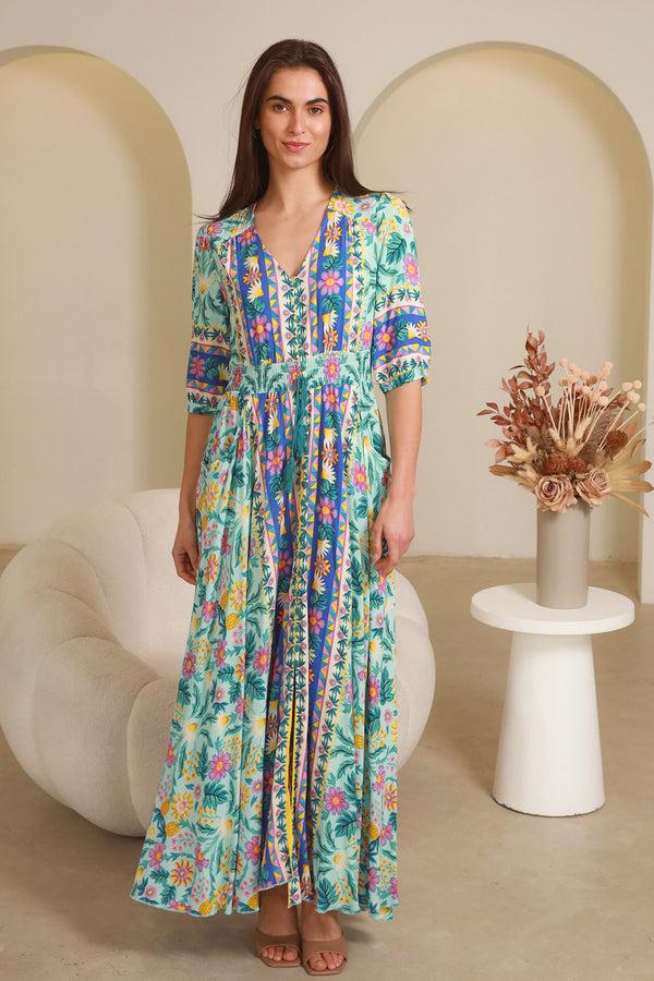 Dreamcatcher Bohemian Davina 1/2 Sleeves Maxi Dress