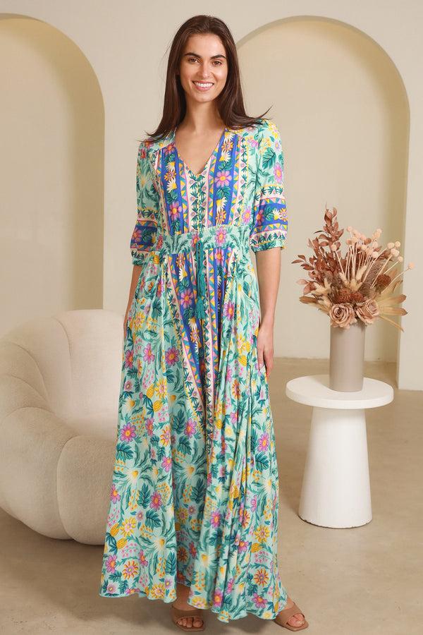 dreamcatcher bohemian Davina 1/2 Sleeves Maxi Dress