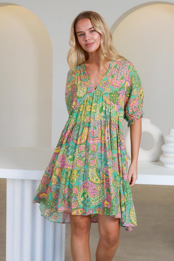 Dreamcatcher Bohemian Allie 1/2 Sleeves Mini Dress