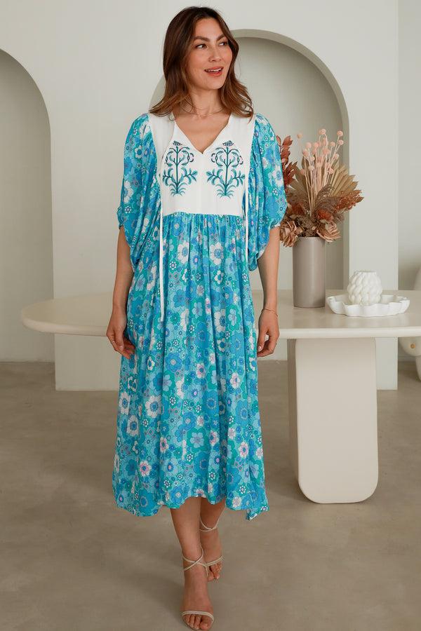 Dreamcatcher Bohemian Amaryllis Midi Dress