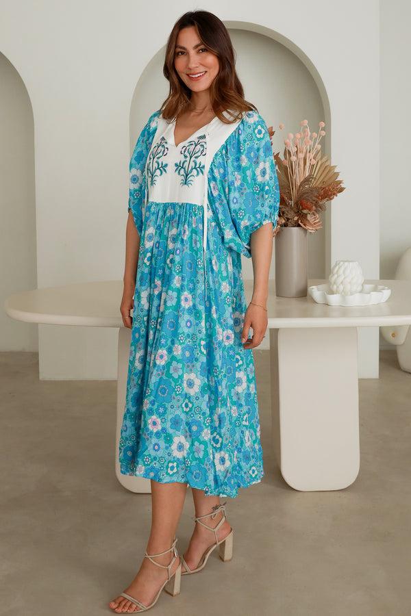 Dreamcatcher Bohemian Amaryllis Midi Dress