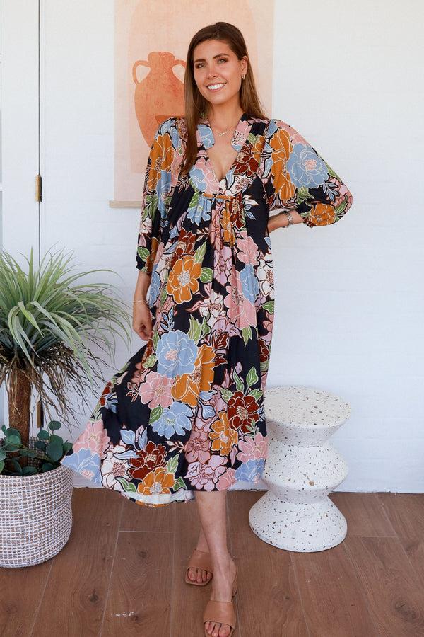Dreamcatcher Bohemian Anya V-Neck Midi Dress
