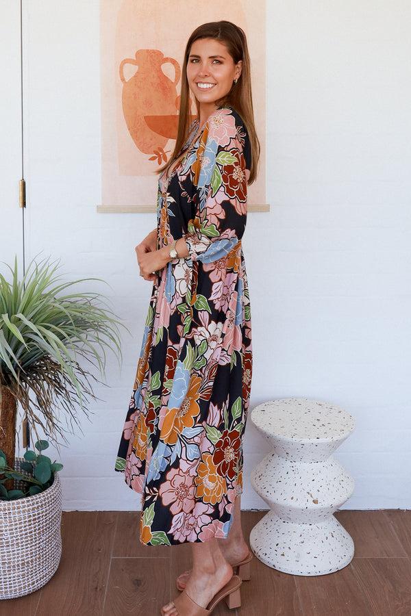 Dreamcatcher Bohemian Anya V-Neck Midi Dress