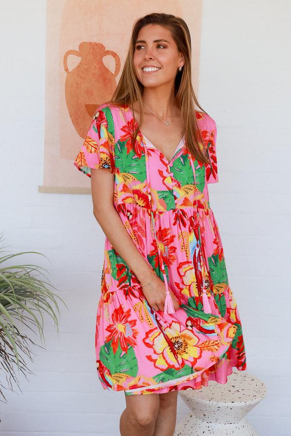 Dreamcatcher Bohemian Bailey Round Neck Mini Dress