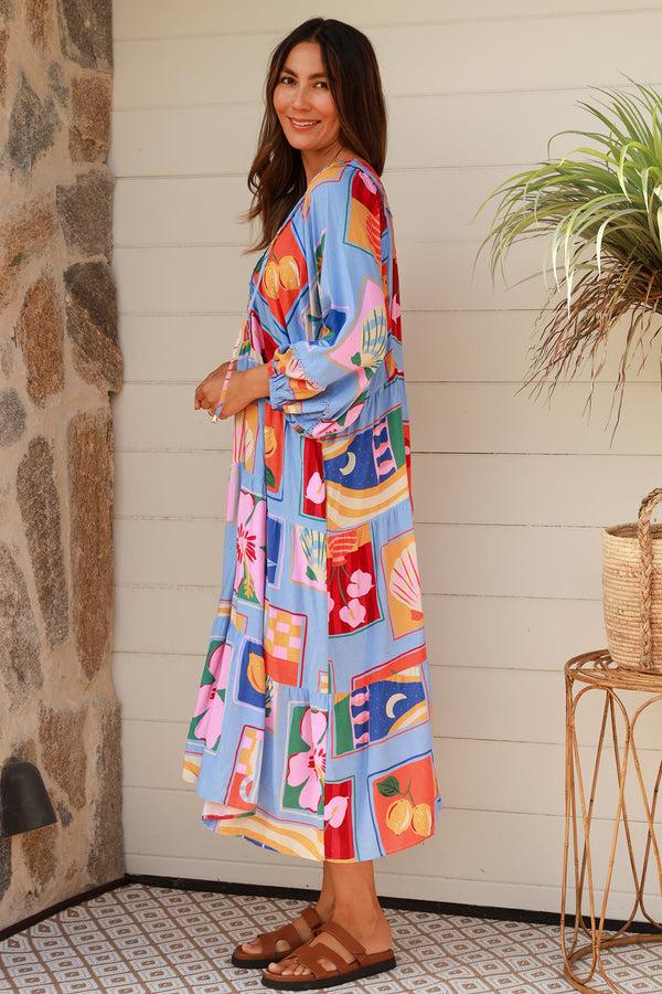 Dreamcatcher Bohemian Beatrice Blue Midi Dress